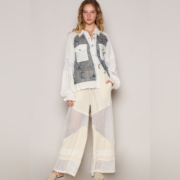 #190 Last 1! Summer Sale!! POL Floral lace shacket - Picture 5 of 5